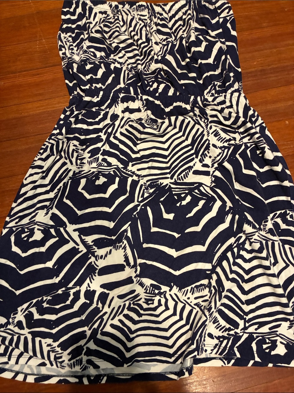Lilly Pulitzer dark Blue and White women’s size small strapless dress - Picture 3 of 5